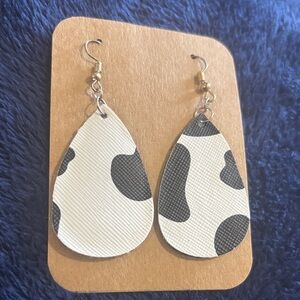 Cow Print Teardrop Earrings